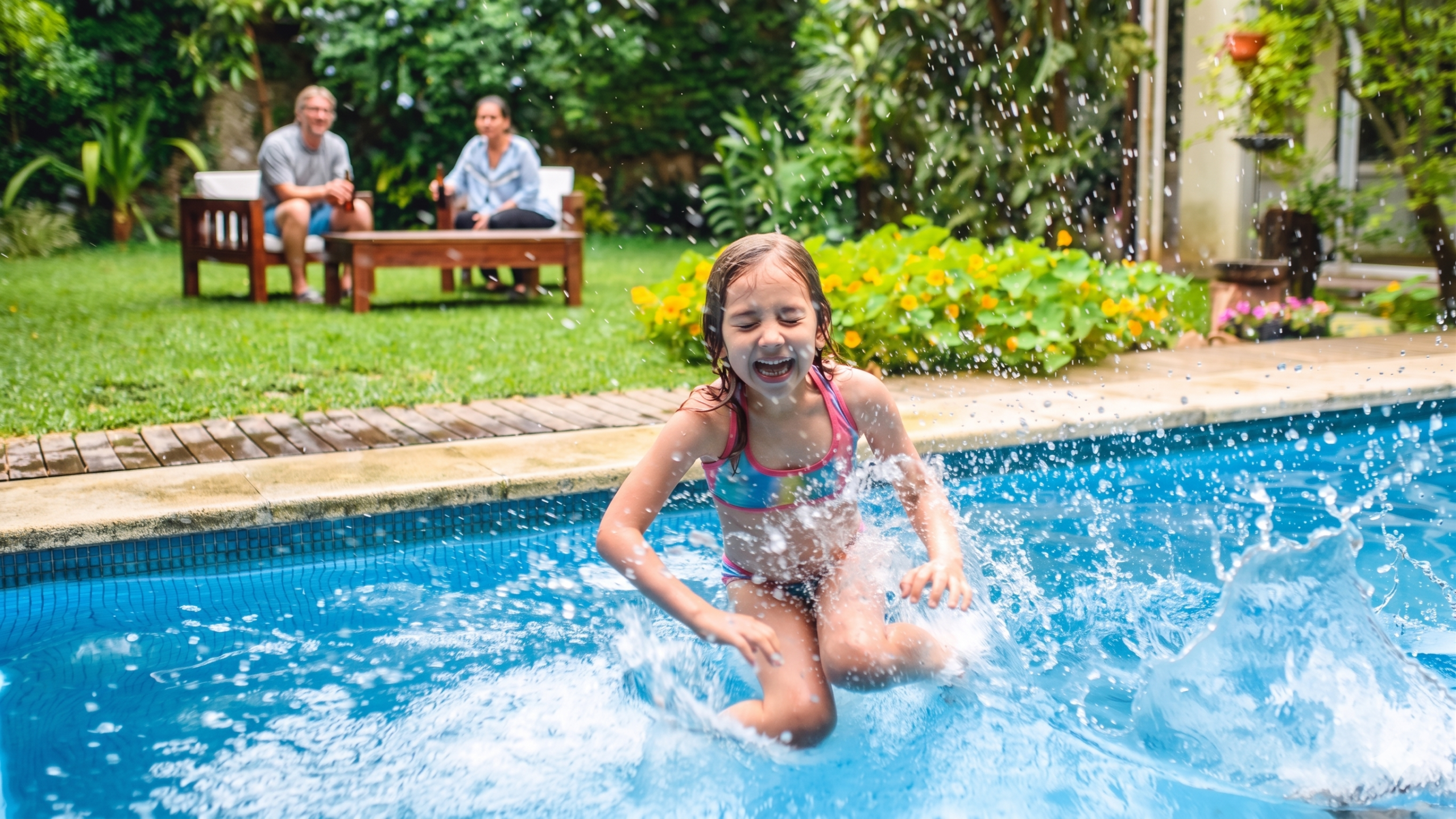 Girl jumping - action pose